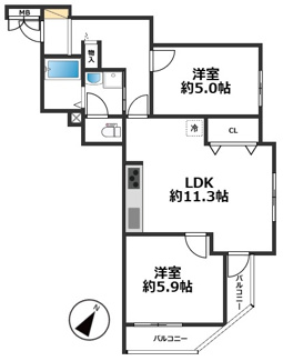 【間取り】 | ライオンズマンション神戸