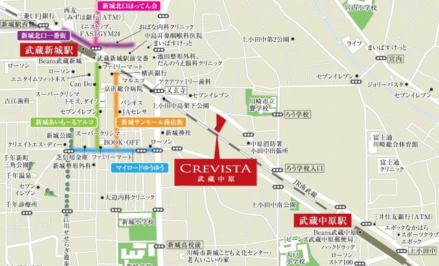 クレヴィスタ武蔵中原の地図