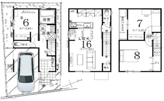 【間取り】 | 須磨区多井畑池ノ奥口新築戸建 | 3LDK♪土地面積63.83平米、建物面積88.6平米♪