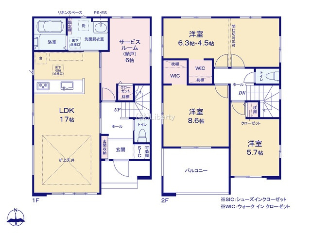 守谷市松ケ丘6期　新築戸建　1号棟の間取り