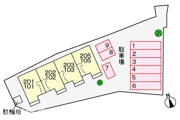 ザ　サニーヴィラ　箸蔵の駐車場