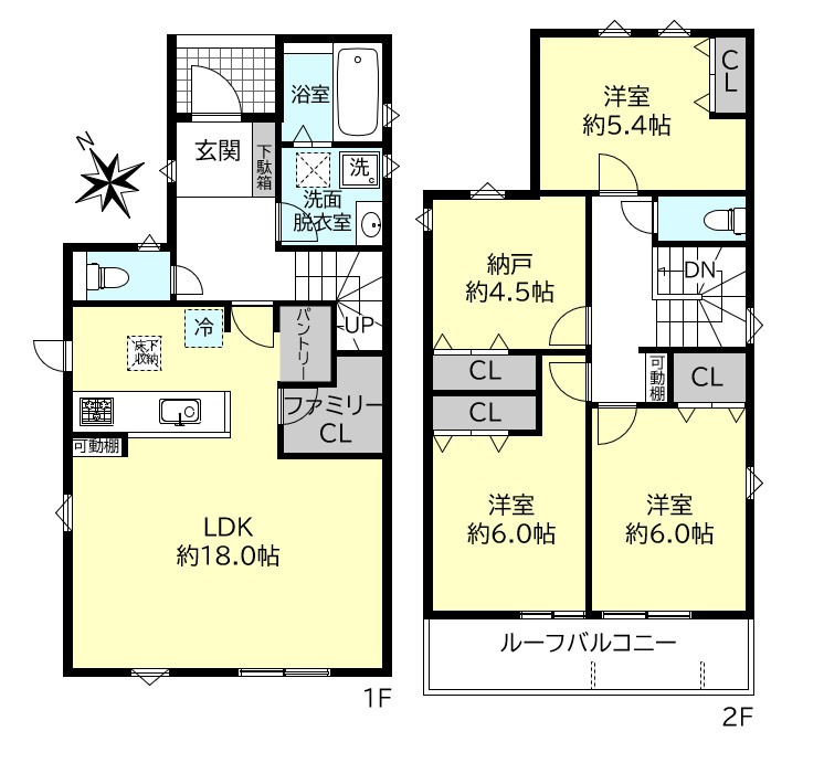 明石市松が丘３丁目新築戸建２号棟の間取り