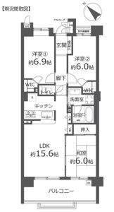 室内新規リフォーム工事予定の物件です。間取りはLDKの広さに重視した3LDKです。
