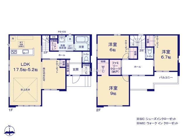 守谷市松ケ丘6期　新築戸建　2号棟の間取り