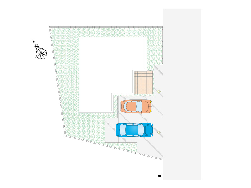 久喜市古久喜（全2区画）2号棟　区画図　2台駐車可能です。