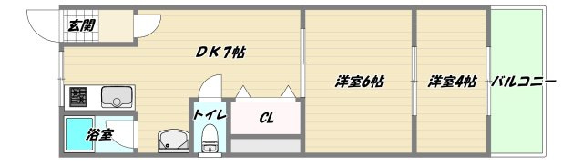 大阪市淀川区木川東３丁目の賃貸マンションの間取り