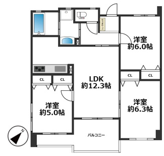 【間取り】 | ワコーレラグナ離宮南 | リノベーションで3LDKに間取り変更しました♪