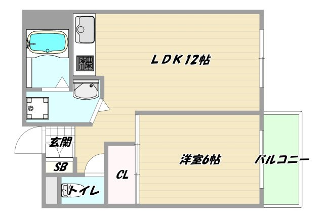 大阪市東淀川区西淡路３丁目の賃貸マンションの間取り