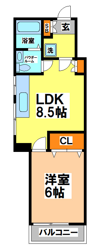 武蔵野市西久保１丁目のアパートの間取り