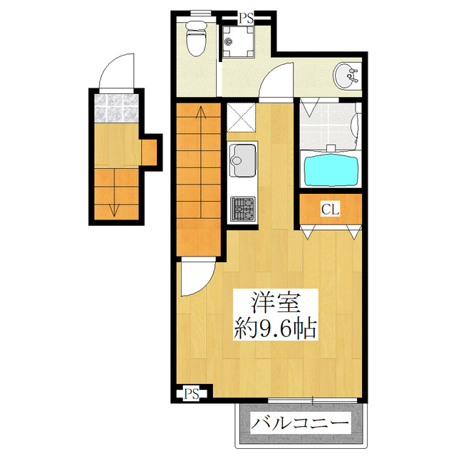ミルクリークエイティの間取り|広めのワンルーム