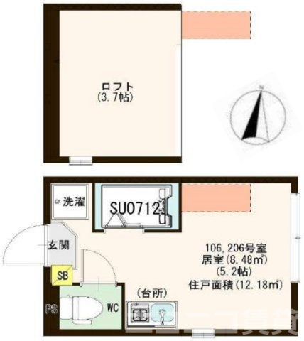 杉並区成田東５丁目のアパートの間取り