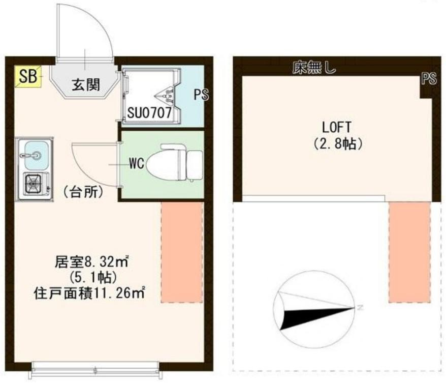 杉並区成田東５丁目のアパートの間取り