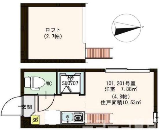 杉並区下高井戸３丁目のアパートの間取り