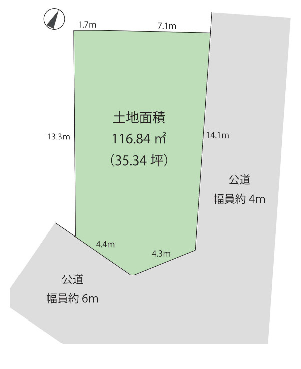 明石市魚住町西岡　土地の土地図|敷地約35坪です。