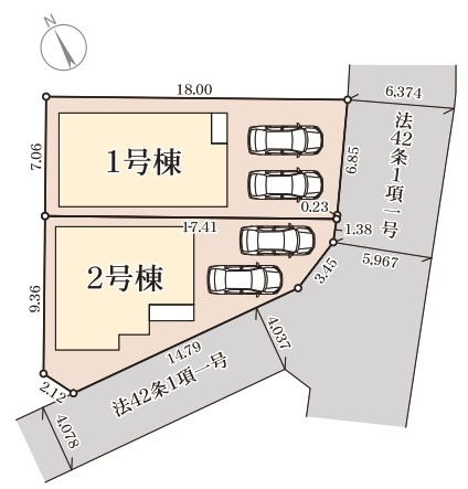 読谷村瀬名波（全2棟）2号棟の区画図|2号棟　