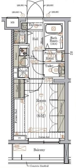 川崎市多摩区宿河原３丁目の賃貸マンションの間取り
