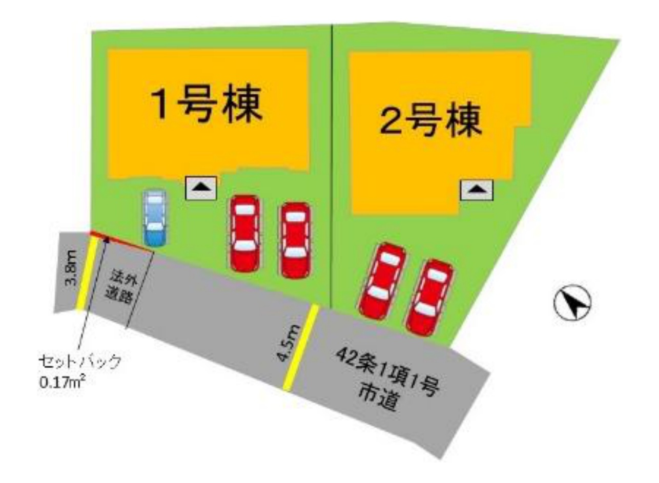 筑紫野市桜台2丁目第5-2棟（1号棟）の区画図|配置図（1号棟）