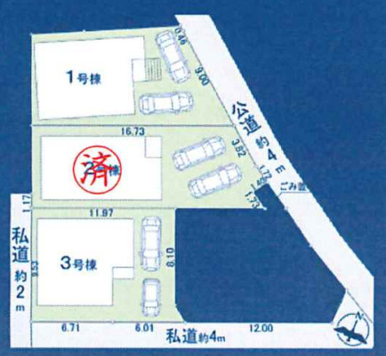 【仲介手数料無料】富士見市第1羽沢―新築分譲住宅―全4棟販売2棟の区画図|全棟駐車スペース2台の広々敷地！！
多棟分譲地のため、同世代の方々が多く探されています！