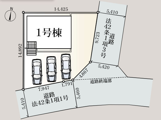 【区画図】 | 美里町小茂田第4　クレイドルガーデン　新築戸建　全1棟　1号棟 | 1号棟
