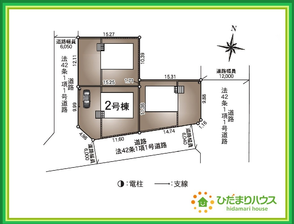 いわき市好間町上好間第5　新築戸建　2号棟の区画図|たっぷりの陽光と心地よい風が舞い込む住まい♪