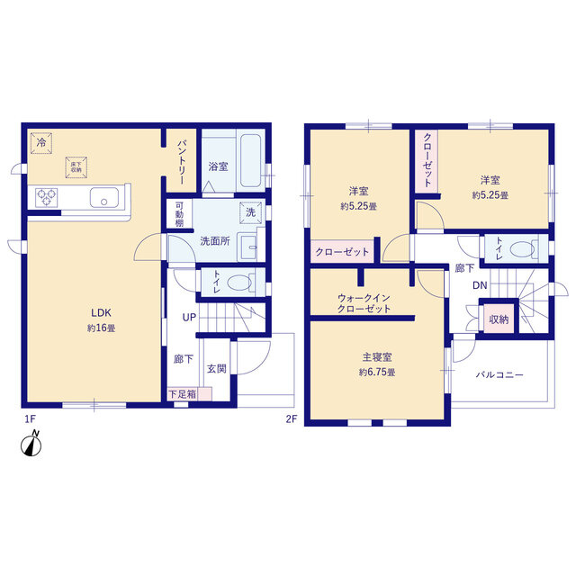 沖縄市松本新築戸建て 2号棟（全2棟）の間取り|3LDK