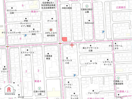 【売土地】秋田市広面字長沼の地図