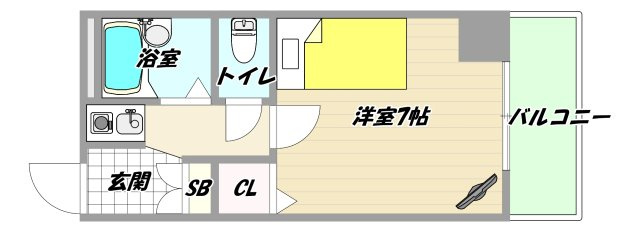 大阪市東淀川区東中島２丁目の賃貸マンションの間取り