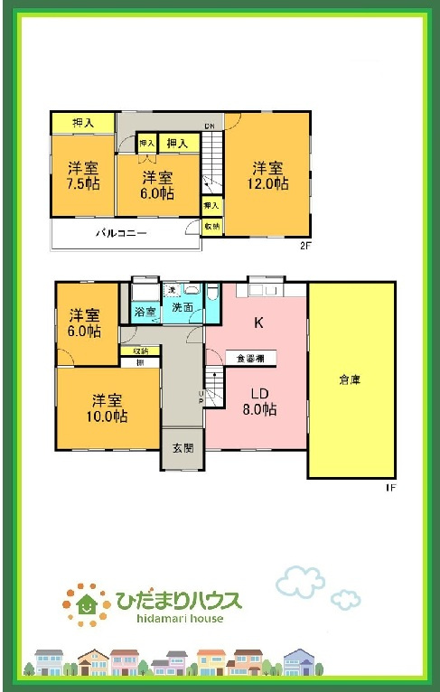 いわき市小名浜大原字下小滝　中古戸建の間取り|周辺環境が充実しているため、日々の暮らしが豊かになり、快適に過ごせます。