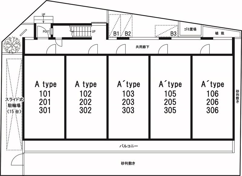 リブリ・M's FLATの区画図