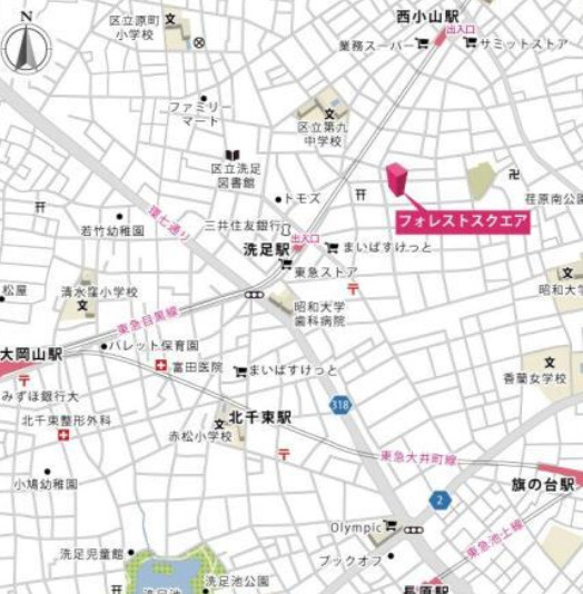 フォレストスクエアの地図