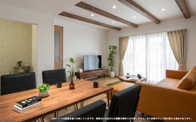 【完成予想図】 | 【LDK　イメージパース】
※画像は設計図面を基に作成したイメージです。