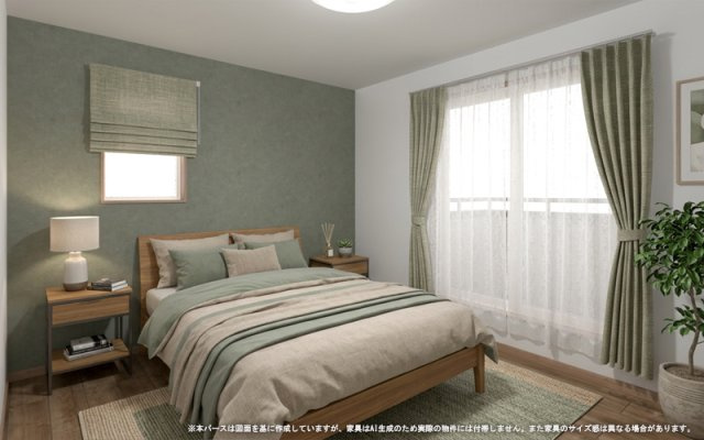 【完成予想図】 | 【主寝室　イメージパース】
※画像は設計図面を基に作成したイメージです。