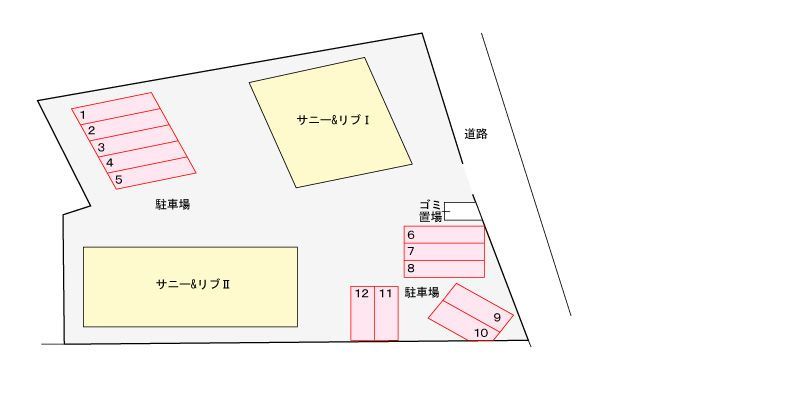 サニー＆リブⅠの地図|駐車場