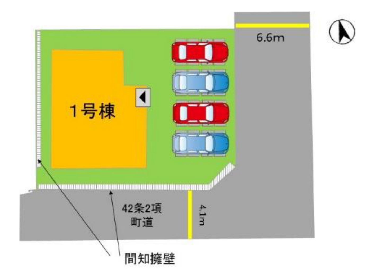 糟屋郡宇美町桜原1丁目第13-1棟（1号棟）の区画図|配置図