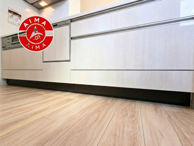 糟屋郡宇美町桜原1丁目第13-1棟（1号棟）の内観：施工例|キッチン。グリル・食器洗い乾燥機・浄水器も完備。