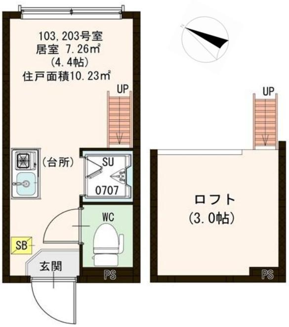 中野区本町６丁目のアパートの間取り