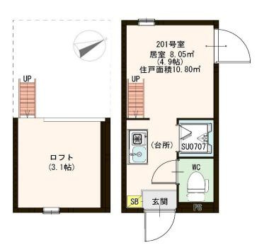 中野区中野６丁目のアパートの間取り