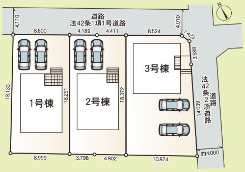 石岡市東光台　第4　新築戸建て　2号棟の区画図|区画図です♪