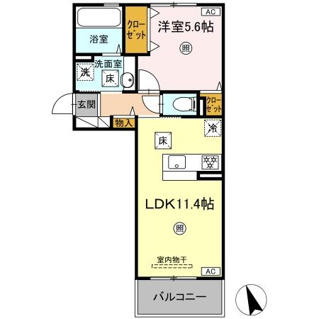 D-ROOM須屋（トリシア）の間取り
