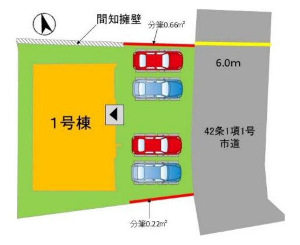 太宰府市大佐野6丁目第5-1棟（1号棟）の区画図|配置図