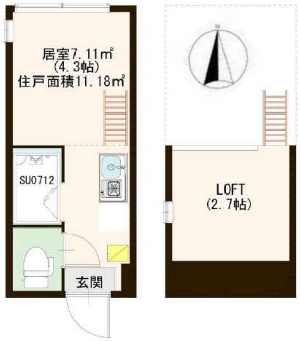 北区赤羽２丁目のアパートの間取り