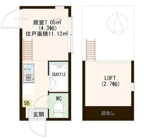 北区赤羽２丁目のアパートの間取り