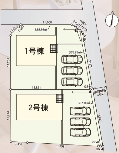 笠間市鯉淵　第9　新築戸建て　2号棟の区画図|区画図です♪