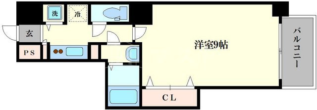 大阪市中央区島之内１丁目の賃貸マンションの間取り