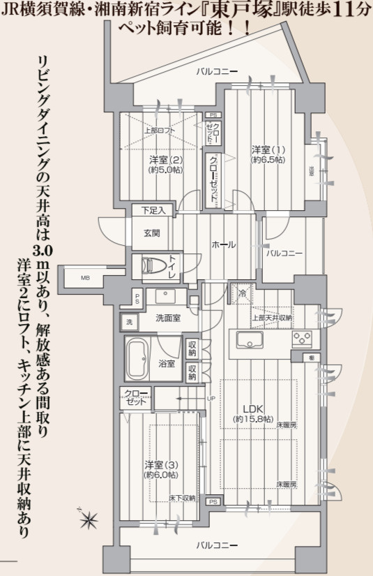 アトラスシアンズ東戸塚【仲介手数料無料】ペット可♪
