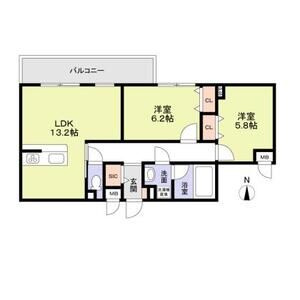 西宮市門戸岡田町の賃貸マンションの間取り
