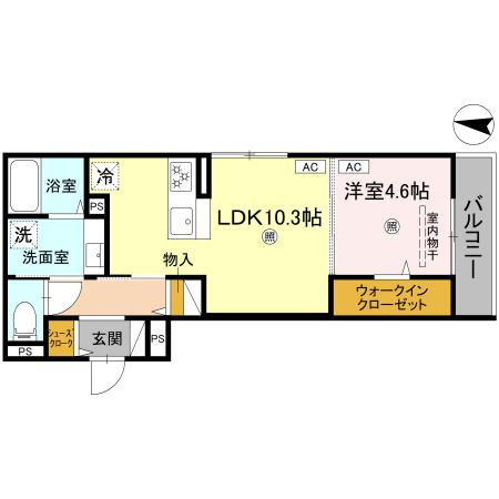 西宮市青木町のアパートの間取り
