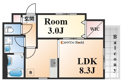 神戸市中央区日暮通５丁目の賃貸マンションの間取り
