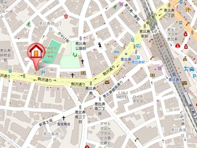 【地図】レジディア恵比寿Ⅱ 