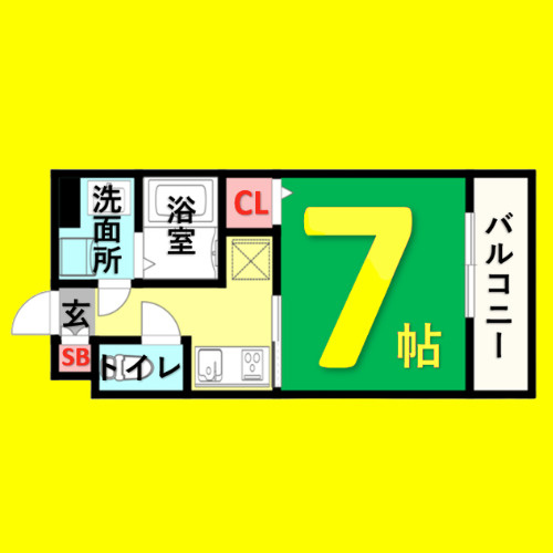 スカイコート御器所　名古屋市賃貸　仲介手数料無料の間取り
